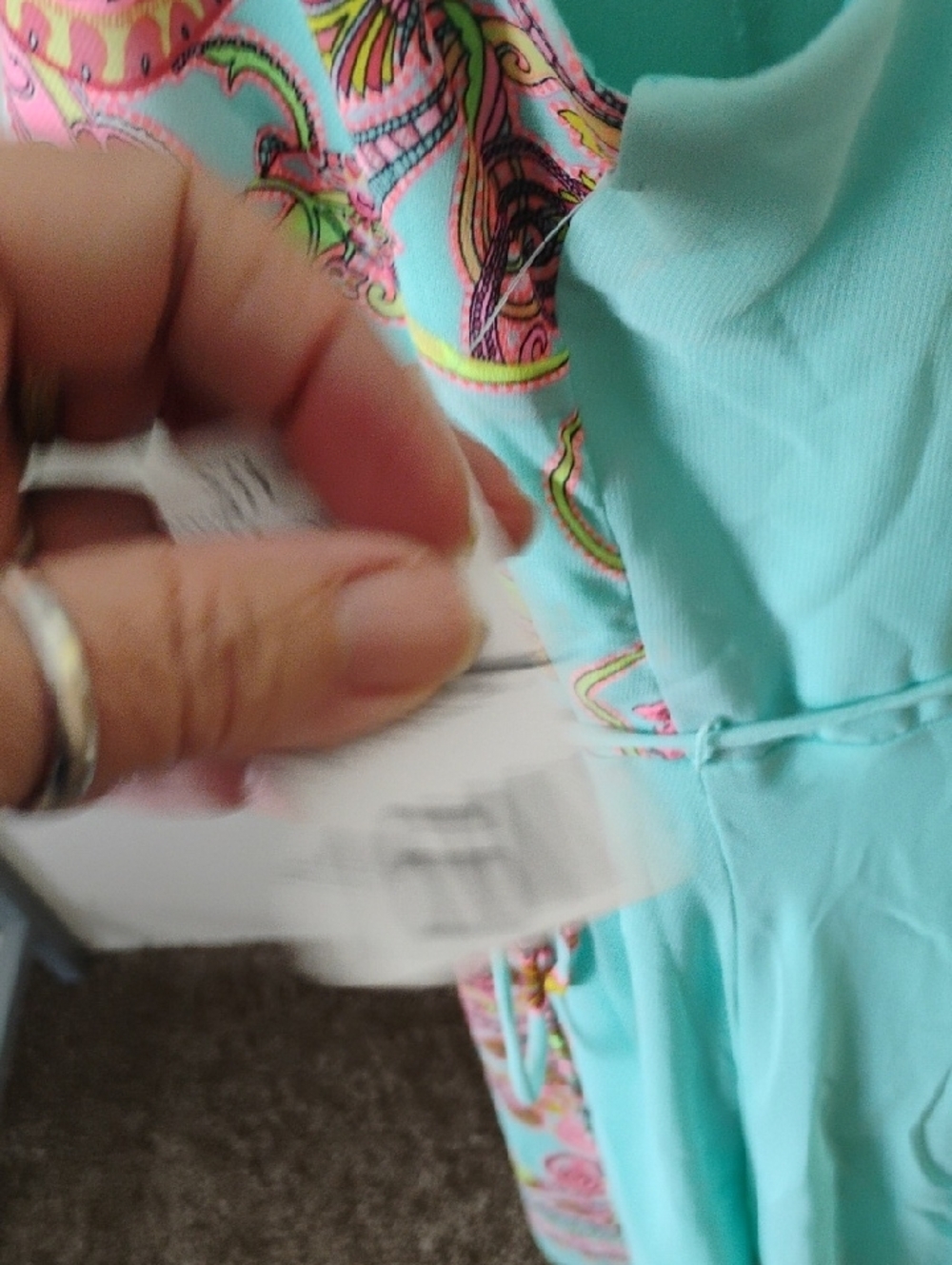 Studio One Aqua Wrap Midi Dress with Pink Paisley - Picture 4 of 7